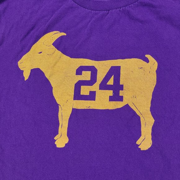 Basketball Shirt Men's Large Purple The Goat #24 Graphic Tee Short Sleeve Adult - Picture 2 of 12